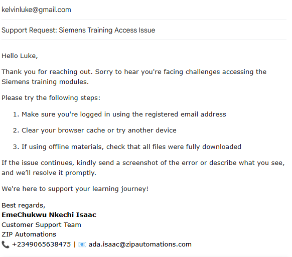 Customer Support Screenshot 2
